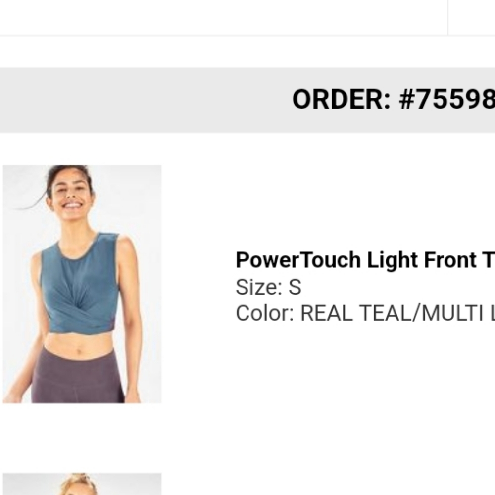 Fabletics Teal Crop Top